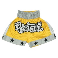 Shorts de Muay Thai MMA GlobalStar de qualité supérieure, imprimés sur le devant, rouge, 100% polyester, séchage rapide, coupe ample pour hommes