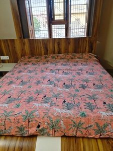 Wholesale Jaipur Indian Reversible Jungle Print <b>Bedspread</b> Handmade 100% Cotton Floral Kantha <b>Quilts</b> Blanket Bohemian - Product Image 4