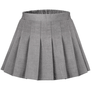 Jupe plissée pour filles, taille élastique, uniforme scolaire, kaki, vêtements pour enfants d'école primaire, jupe-short de tennis avec short intégré - Product Image 4