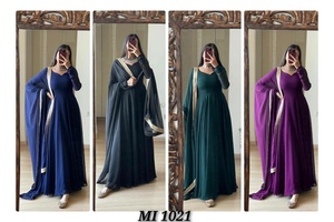 Traje de Seda Georgette Estilo Indio Pakistaní Moderno, Salwar Kameez Listo para Usar, Traje de Fiesta Elegante Cosido para Mujer - Product Image 6