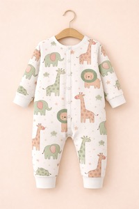 Mono de Manga Larga para Bebé 100% Algodón Orgánico Personalizable, Suave, Transpirable, Agradable para la Piel, Unisex - Product Image 5