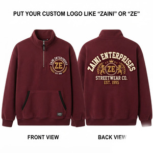 380 GSM Premium Polar Fleece Stand Collar Pullover <b>Jacket</b> Burgundy Embossed Logo Unisex Waterproof Breathable Reflective Autumn - Product Image 1