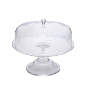 Clear Acrylic Round <b>Cake</b> Serving Tray with Dome Lid for Party Food - Product Image 1