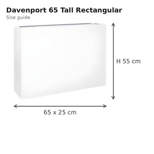 Davenport 65 <b>White</b> Fiberstone Tall Rectangular <b>Planter</b> 65x25x55cm <b>Large</b> Indoor Outdoor Flower Pot Weatherproof Vietnam - Product Image 4