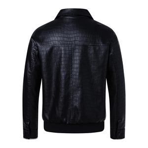 Chaqueta Casual Personalizada de Cuero Transpirable con Logotipo Frontal para Hombre, Cuello Alto, Invierno, Alta Calidad, Resistente al Viento, Antibacteriana, Estilo Urbano - Product Image 2