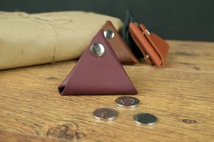 Mini pièces de monnaie en cuir véritable portefeuille fermeture éclair couche supérieure en cuir véritable Vintage petit porte-monnaie pour hommes femmes - Product Image 3