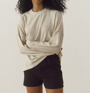 Women's <b>Navy</b> Blue Crew Neck Sweatshirt Regular Fit <b>Long</b> <b>Sleeve</b> Knitted Cotton Solid Color Casual Style All Seasons - Product Image 2