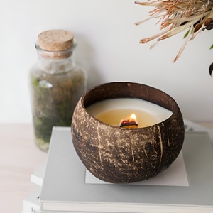 Best sellers beautiful <b>candle</b> gift set indoor lighting decor <b>candles</b> in natural coconut shell - Product Image 5
