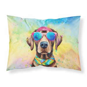 Hippie Dawg Chocolate Labrador Artwork Pillowcase Lightweight & Super Soft Easy Care Decorative <b>Throw</b> <b>Pillow</b> Standard Size - Product Image 1