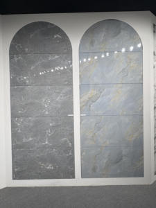 Azulejos de porcelana esmaltada de aspecto lujoso de 2x4 pies, color beige Armania, con brillo continuo y elegante, de 600x1200 mm, para sala de estar y dormitorio. - Product Image 4