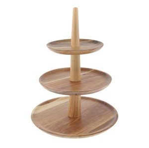 Superior Quality Eco-Friendly Natural Wood 3-<b>Tier</b> <b>Cake</b> Stand Customized Shape Size Dishwasher Safe Wedding Dessert Stand India - Product Image 3