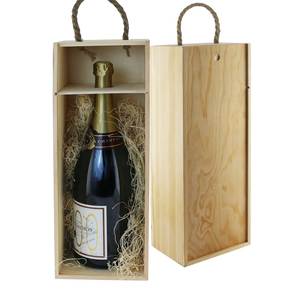 Boîte à vin en bois sur mesure avec couvercle coulissant pour un emballage élégant de bouteilles, un rangement cadeau et une présentation décorative à domicile - Product Image 6
