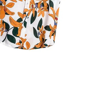 เสื้อเชิ้ตผู้ชายลายดอกไม้ ผ้าฝ้ายระบายอากาศ พิมพ์ลายดอกชบา สวมใส่สบายๆ สำหรับวันหยุด ขายส่งจากโรงงาน - Product Image 6