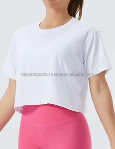 Camiseta de jersey teñida de estilo casual para mujer, holgada, corta, de manga corta, para verano, estilo urbano - Product Image 4