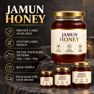 Miel de Jamun, miel naturel, étiquette privée, emballage personnalisé |   Vente en gros de pots de 100g, 250g, 500g, approvisionnement en vrac pour le commerce d'exportation B2B mondial - Product Image 5