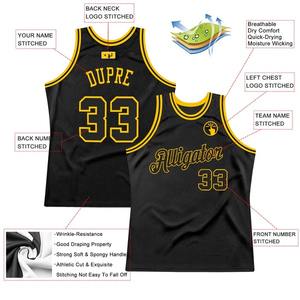Camiseta de Baloncesto Personalizada Negra y Dorada sin Mangas, Cosida, de Malla Sublimada Premium, Uniforme Deportivo Universitario Auténtico con Logotipo Personalizado - Product Image 2