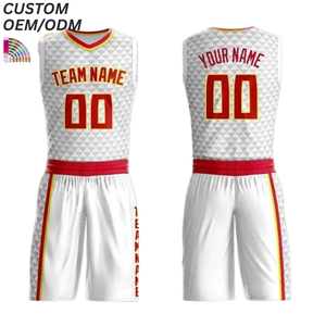 Maillot de basketball sans manches personnalisé en polyester respirant imprimé, pour matchs d'équipe, support OEM ODM pour la vente en gros - Product Image 1
