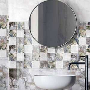 White Marble Finish Ceramic Wall <b>Tile</b> 300x600 Modern Minimalist Design For Corporate Office And Commercial Building Projects - Product Image 3