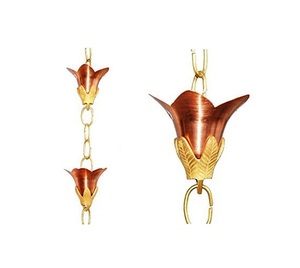 Cadena de Lluvia Metálica de Diseño Artístico, Guía de Agua de Lluvia Metálica para Mejorar el Exterior Arquitectónico y el Diseño de Jardines - Product Image 1