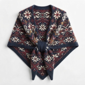 Châle-écharpe en tricot épais et chaud pour femme, style poncho, surdimensionné, à franges et pompons, en tricot torsadé lourd, Fournisseur - Product Image 1