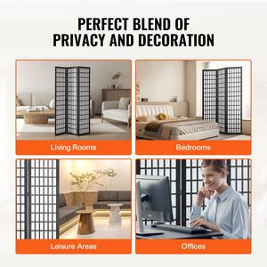 Divisorio Pieghevole in Legno a 3 Pannelli Stile Arte Giapponese, Separatore Portatile per Interni con Schermo per la Privacy, Elegante Arredo Casa - Product Image 2