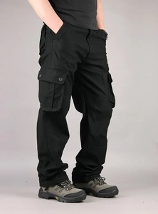 Pantalon cargo unisexe en coton pur de haute qualité, logo personnalisé, multi-poches, pantalon cargo hip hop pour hommes - Product Image 2