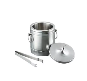 Seau à glace en acier inoxydable à prix abordable, design minimaliste rond, résistant à la rouille, refroidisseur de fête pour bouteille de vin - Product Image 3