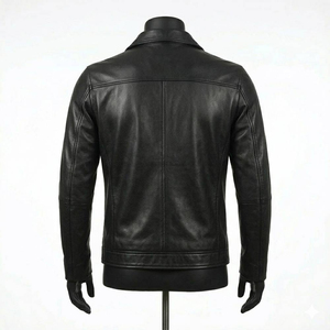 Blousons en cuir pour hommes, collection automne, col montant, coupe-vent, respirants, écologiques, style urbain, grandes tailles, personnalisables sur le devant – Vente flash - Product Image 3