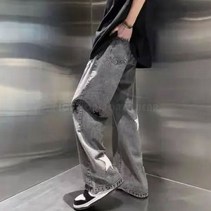 Premium Quality 100% Cotton Eco-Friendly & Breathable Baggy <b>Jeans</b> <b>for</b> Custom Logo Embroidery Relaxed Fit <b>Men</b> Casual Clothing - Product Image 5