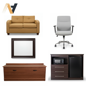 Juego de Muebles para Dormitorio de Hotel, Madera Maciza y MDF, para Proyectos de Hoteles Económicos Super 8, con Servicio OEM Personalizado - Product Image 1