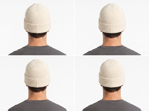 Gorro de Punto Beige Unisex, 100% Acrílico, con Borde, Color Sólido, Casual, Cálido para Invierno, para Adultos, 56-58CM de Circunferencia, Estilo Urbano, para Uso Diario - Product Image 3