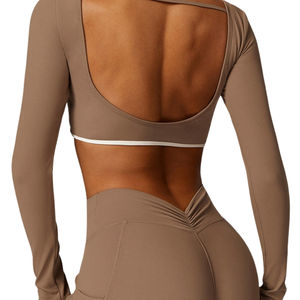 Soutien-gorge de sport personnalisé avec logo, qualité supérieure, respirant, confortable, extensible, sans couture, doux, durable, fitness - Product Image 6