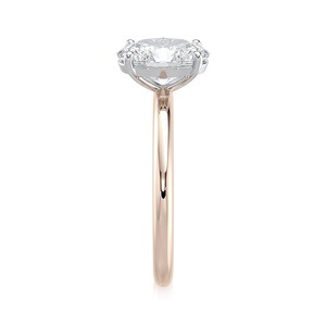 Bague de fiançailles solitaire en diamant de laboratoire taille ovale 2,40 carats, or rose, bijoux fins personnalisés pour mariage, vente en gros - Product Image 3