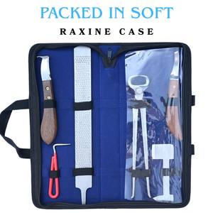 Ensemble d'outils de fermeur en gros avec couteau à sabots à manche en bois, râpe double face, coupe-fer à tamponner en acier et lame à boucle détachable - Product Image 6