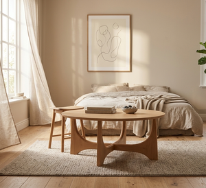 Minimalist Kaiya Set Teakwood Artisanal Sophisticated <b>Circular</b> <b>Coffee</b> <b>Table</b> Functional Decor Modern Interior Outdoor - Product Image 3