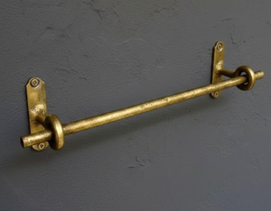 Hot Sale Handmade Bulk Traditional Golden Unique Brass Metal <b>Wall</b> Mount Single Luxurious Towel Bar for Bathroom - Product Image 2