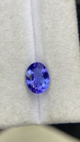 Piedra de Tanzanita Natural Certificada de 9x7 MM, Corte Ovalado, con Excelente Color y Brillo, Zoisita Natural de 1.81 Quilates, Limpia con Lupa