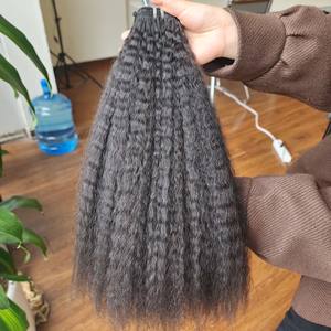 Prix usine 100% brut vierge vietnamien trame humaine perruque de dentelle crépus droite couleur naturelle Super Double dessiné Extensions de cheveux - Product Image 5