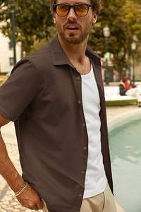 Chemises boutonnées pour hommes de qualité supérieure, manches courtes avec poche, pour les vacances d'été à la plage - Product Image 5