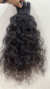 Extensions de trame de cheveux indiens Remy de haute qualité Style Jerry Curl plat Longueur et volume instantanés Couleur de cheveux naturelle - Product Image 6