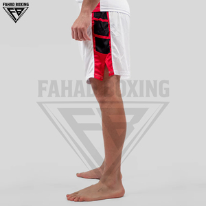 Ensemble de vêtements de boxe et d'arts martiaux unisexe pour adultes, léger, respirant, blanc, noir, rouge, couleurs contrastées, combinaison et short de boxe - Product Image 5