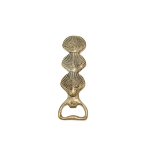 Abridor de Botellas de Concha Marina de Lujo, Diseño en Relieve, Abridor de Latón Resistente, Accesorio Vintage para Vino y Cerveza - Product Image 1