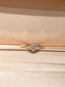 0.51CT Asscher Cut Diamond <b>Proposal</b> Cute <b>Ring</b> For Women's 14K Yellow Gold Wedding <b>Proposal</b> Gift For Girlfriends - Product Image 1