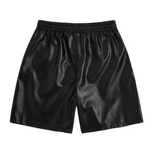 Men Black Satin Bermuda <b>Shorts</b> Drawstring Waist Quick Dry Casual Pants Solid Color Woven Fabric Mid Rise - Product Image 2