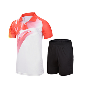 T-shirts et shorts de tennis personnalisés pour femmes, vêtements de tennis respirants en polyester sublimé, uniformes de badminton pour hommes - Product Image 5