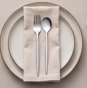 Ensemble de couverts en acier inoxydable de qualité supérieure, finition miroir, design minimaliste, manche long, passe au lave-vaisselle, cuillère à dîner pour mariage - Product Image 4