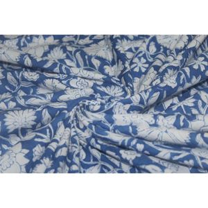 Tela de Algodón Suave con Diseño Floral Azul a Precio Increíble para Ropa de Verano, Tela Africana Hecha a Mano por Metro para Confección de Vestidos - Product Image 6