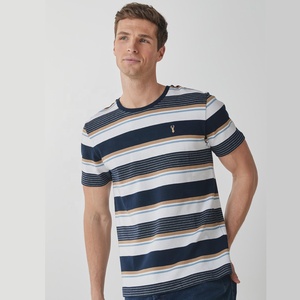 Camiseta de Manga Corta a Rayas Informal para Hombre, Ligera, Transpirable, 100% Algodón - Product Image 5