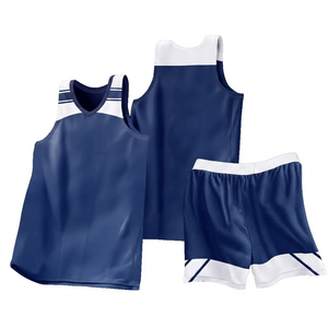 Uniforme de basketball unisexe personnalisé imprimé par transfert thermique, séchage rapide, respirant, sans couture, taille élastique, col en V, sans manches - Product Image 1