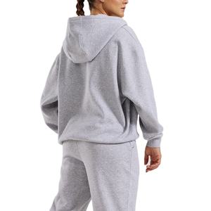 Hiver 2025 Sweat à capuche zippé doublé pour femme, 100% Coton épais, respirant, écologique, en polaire anti-boulochage, coupe oversize, qualité supérieure - Product Image 4